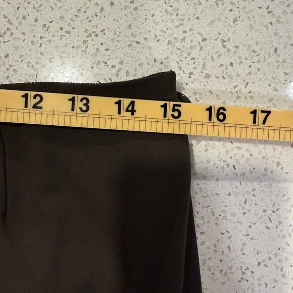 Dana Buchman Olive Green Wool Straight Leg Pants Size 12 Womens Career Trousers - Picture 7 of 8